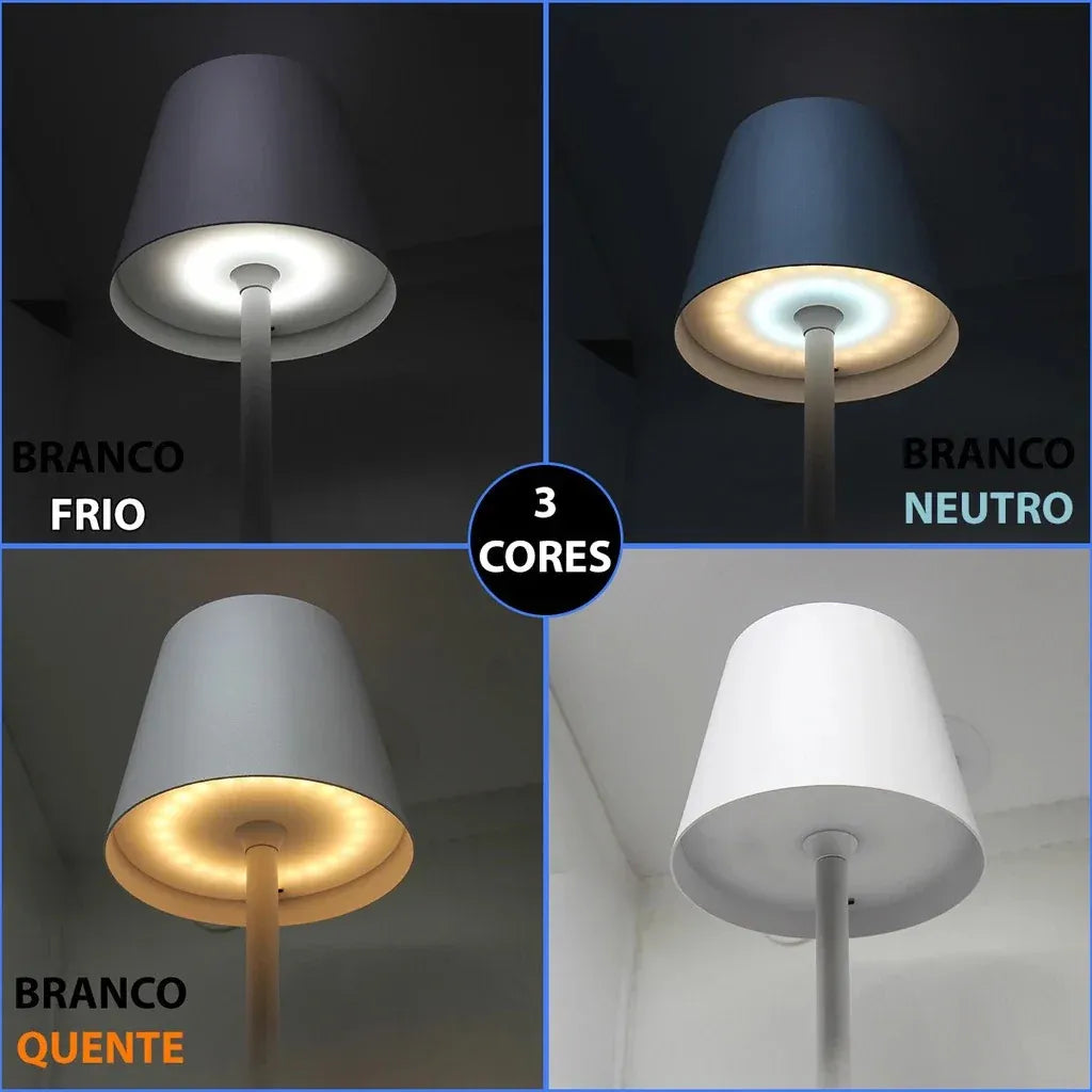 Luminária de Mesa Sem Fio Dimerizável