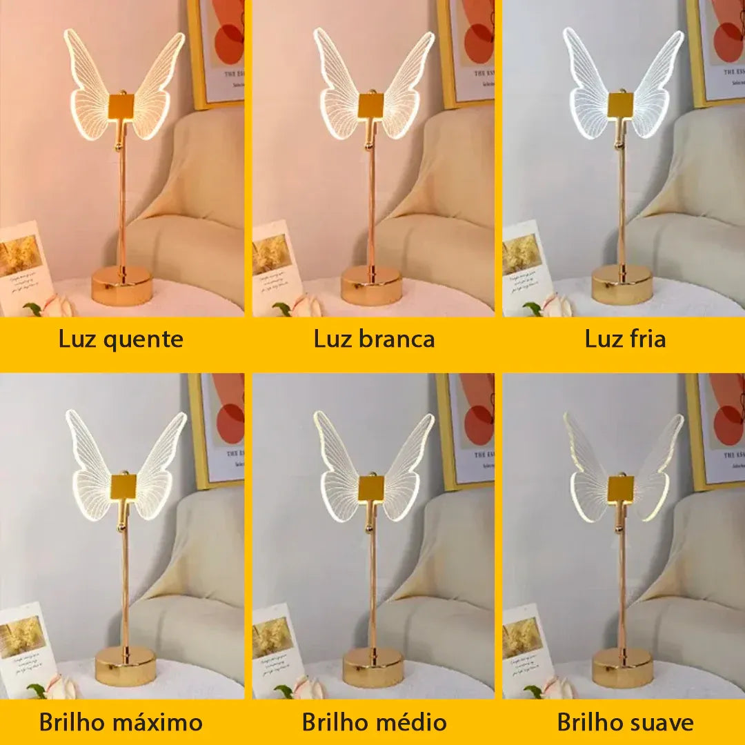 Luminária de Mesa Borboleta Art