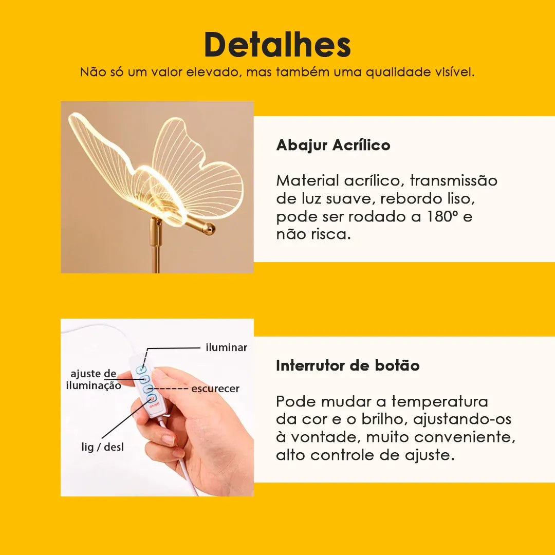 Luminária de Mesa Borboleta Art